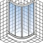 Schulte Runddusche Kristall/Trend II, 90x90 cm, Chromoptik, 4-teilig. Dusche mit Echtglas.