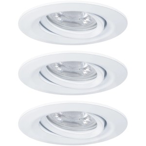 Paulmann LED Einbaustrahler Nova mini, 3er Set, schwenkbar, 4W, 2700K, weiß matt.