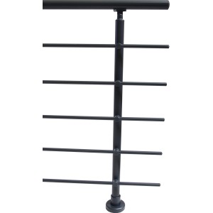 Dieda Geländerset aus Aluminium in Anthrazit mit waagerechten Rundstäben.