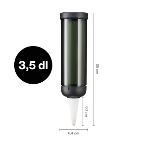 Fiskars Wasserspender 350 ml, Bewässerung für Zimmerpflanzen, transparent/schwarz.