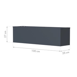 Westmann Pflanzkübel Talus M, anthrazit, 25x100x27cm, aus Metall.