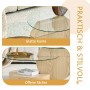 okwish Couchtisch mit Glas und Zwei Ebenen für Wohnzimmer 90x70x44 cm Natur_6