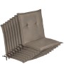 8er Set Beautissu Niedriglehner Auflagen Loft NL, taupe, 100x50x6cm, für Gartenstühle mit Befestigungsschnüren.