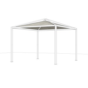Siena Garden Dachbezug Comuna Silber 300x300 cm für Pavillon Schattenmanufaktur.
