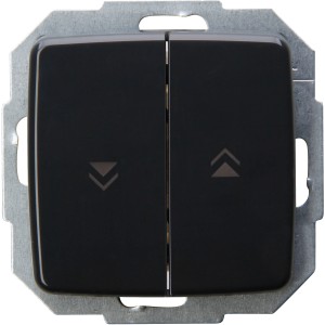 Kopp Jalousieschalter Rivo, anthrazit, mit Pfeilen für Rollladensteuerung.