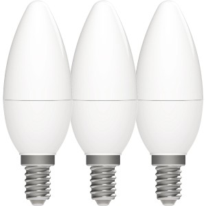 3er Set E14 LED-Leuchtmittel in Kerzenform, 4,9W, warmweißes Licht für eine gemütliche Atmosphäre.