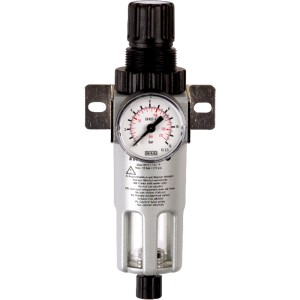 Metabo Filterregler FR-180 1/4 Zoll für Kompressoren, mit Manometer und Wandbefestigung.
