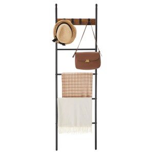 Songmics Handtuchleiter Barnet mit Haken Braun-Schwarz