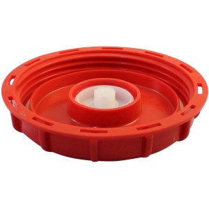 Roter Deckel DN 150 für IBC Tanks mit Entlüftungsventil, Zubehör für Regentonnen.