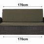 Grünes Gartenkissen-Set für 3-Sitzer Rattanmöbel, 170x50x50cm, bequeme Sitzauflage.