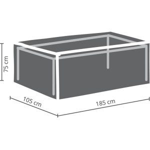 Perel Schutzhülle für Gartentische bis 240cm, 75x105x245cm, zum Schutz vor Wettereinflüssen.