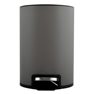 Spirella Kosmetikeimer Riku, 5 l, Grau, mit Pedal und Soft-Close-Deckel.