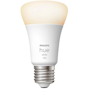 Philips Hue White E27 Leuchtmittel, 9,5W, warmweißes Licht.