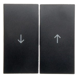 Berker Jalousiewippe S.1 in Anthrazit mit Pfeilsymbolen für Auf/Ab.