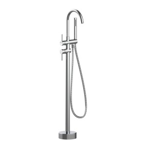 Ottofond Freistehende Wannenarmatur STA6000 in Chrom mit gebogenem Auslauf und Handbrause. Für moderne Bäder.