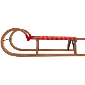 Holzrodel Rudisport mit Gurtsitz, 95 cm, Seitenansicht.