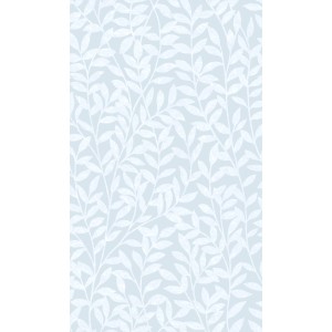 d-c-fix Static Premium Jane Klebefolie, 67,5 cm x 1,5 m, mit weißem Blätter-Muster auf hellblauem Grund.