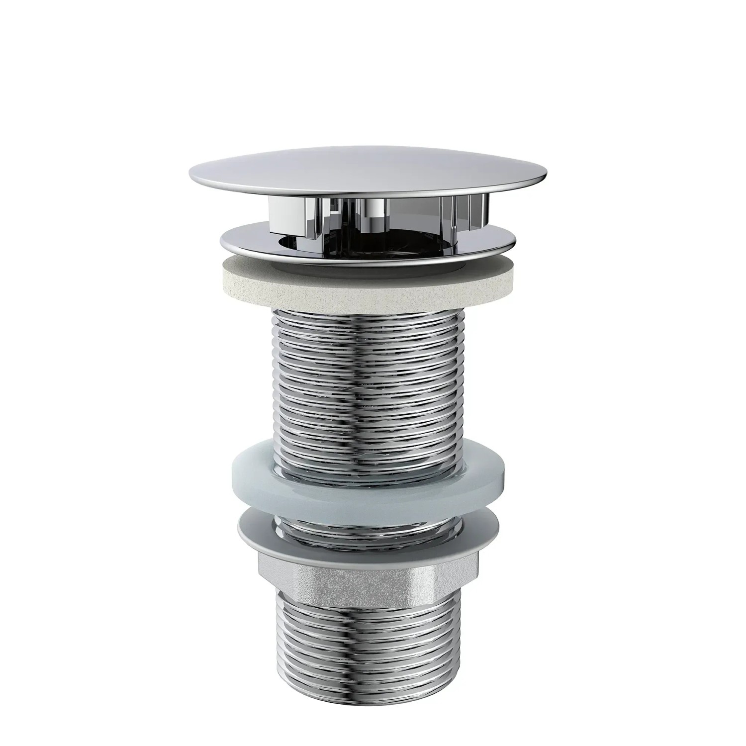 Kirchhoff Ablaufventil, chrom, für Waschtische ohne Überlauf, 32 mm Anschluss.
