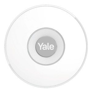 Weiße Yale Sirene für Smart Alarmanlagen, kabellos für Innenräume.