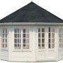 Palmako Holz-Pavillon Veronica 7, naturbelassen, mit Fenstern und Doppeltür. Gartenlaube aus Fichtenholz.