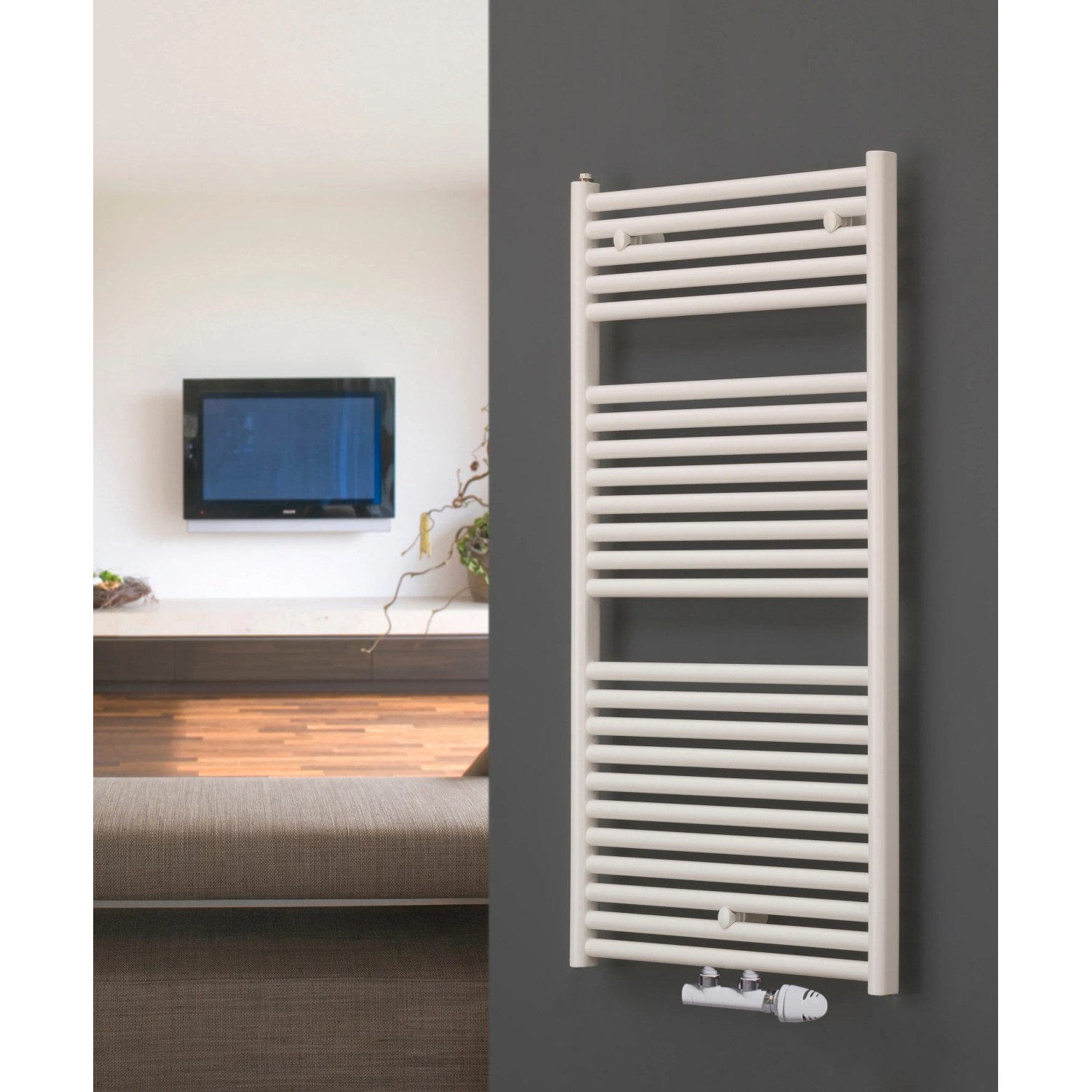 XIMAX Badheizkörper C1 Chrom, 1264 X 600 Mm – Handtuchtrockner Mit Mittenanschluss