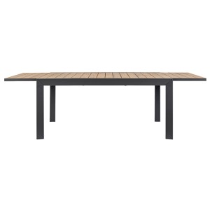 Bizzotto Ausziehtisch Belmar, 160/240 cm, Holzoptik, anthrazitfarbenes Gestell.