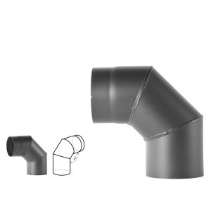 Bertrams Ofenrohrbogen 90° starr o. Tür Senotherm® UHT-Hydro Ø120mm 2mm Gussgrau