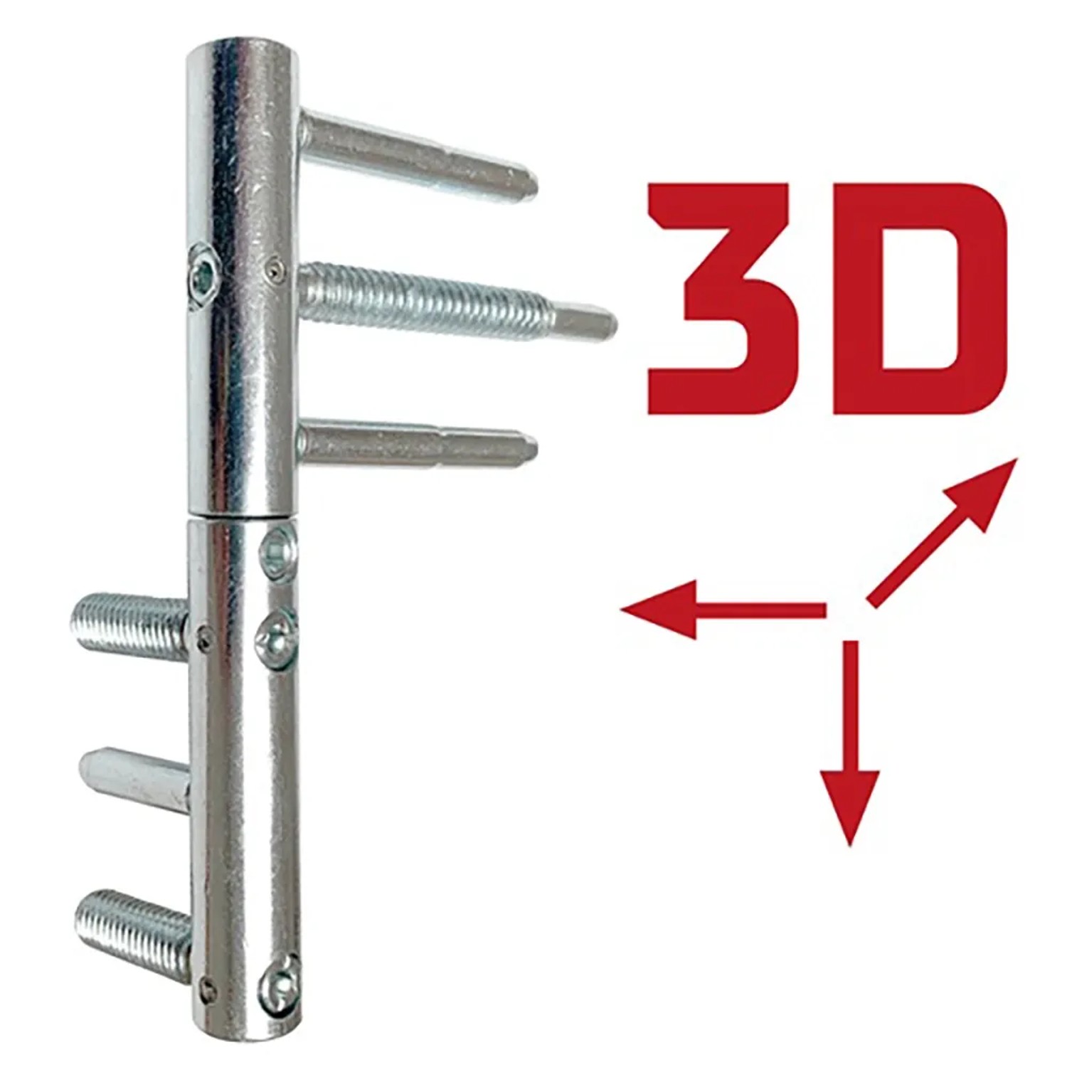 Detailaufnahme eines 3D-verstellbaren Türbandes für Wohnungseingangstüren.