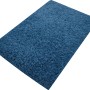 Blauer Badteppich (85x55 cm) mit hohem, kuscheligem Flor für ein angenehmes Gefühl im Badezimmer.