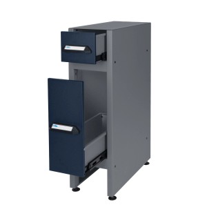 Küpper Einbauschrank mit 2 Schubladen, dunkelblau, für Werkzeug und Werkstatt.
