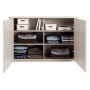Offenes Selsey Luvio Sideboard Kaschmir, zweitürig, zeigt Innenfächer mit gefalteter Kleidung und Boxen.