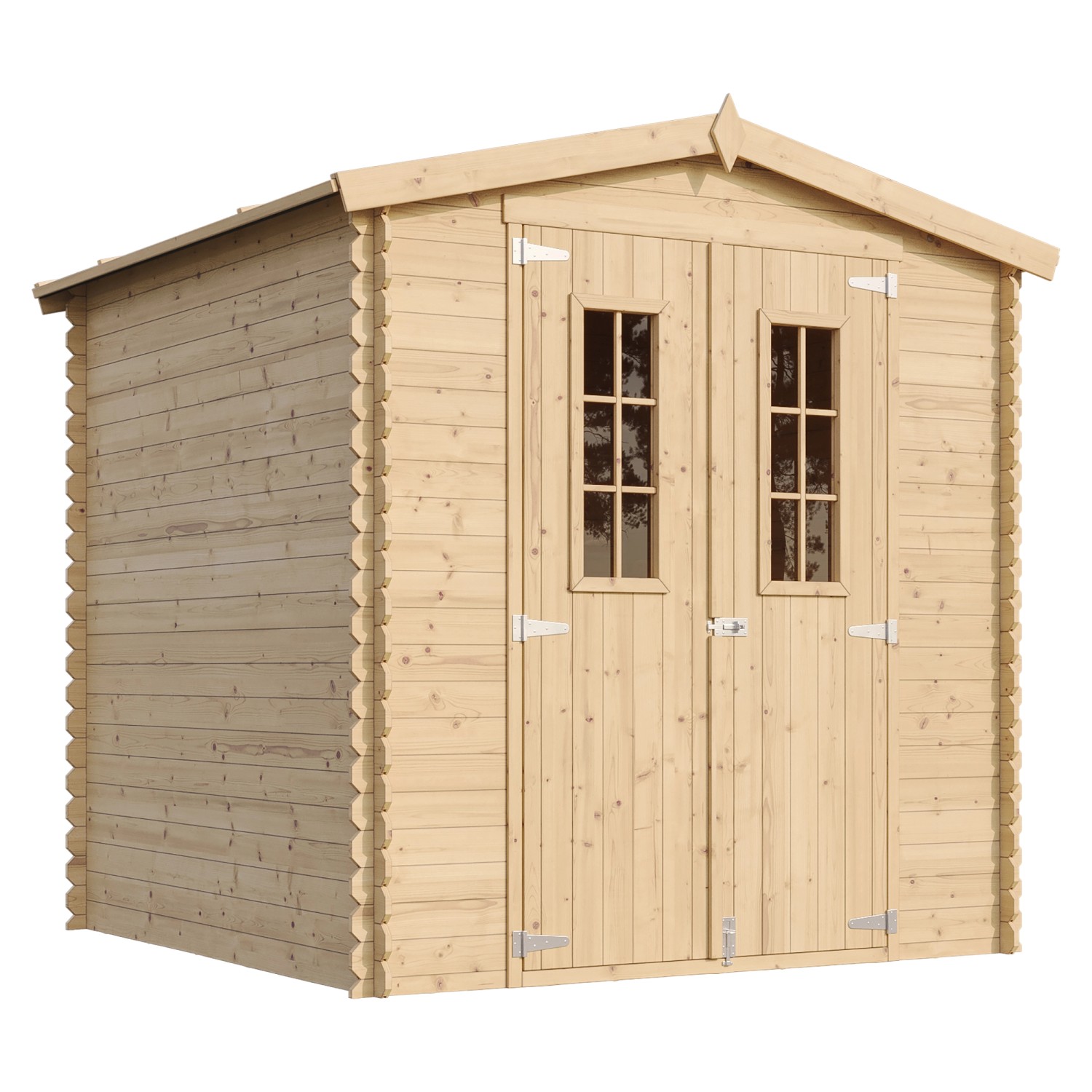 Timbela Holz-Gartenhaus M343C 3,53 m² mit kleinen Fenstern ohne Boden_2