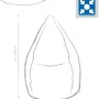 Skizze Sitzsack BeanBag Fluffy, 110x70 cm, weiß mit Herz-Muster.