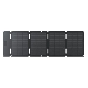 EcoFlow Solarpaneel Mobil 45 W, schwarz, entfaltet, faltbar, mit monokristallinen Solarzellen für Solaranlagen.