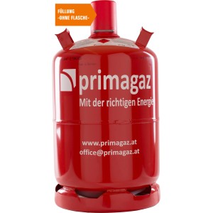 Rote Primagaz 5 kg Gasflasche für Brenngas, ideal für Grill und Heizstrahler.