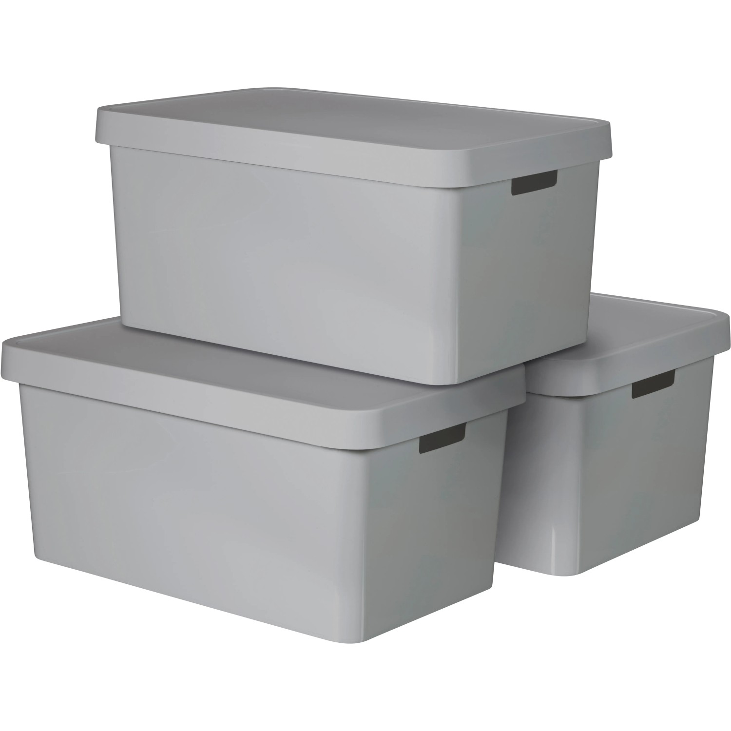 Curver 3er Set Infinity Box mit Deckel 45 l Hellgrau kaufen bei OBI