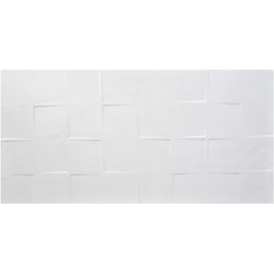 Weiße Wandfliese Laura Keramik Decor, 30x60 cm, mit modernem 3D-Muster für Innenräume.