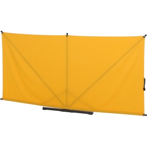 Siena Garden Balkonsichtschutz, gelb, 150x280 cm, mit schwarzem Gestell.