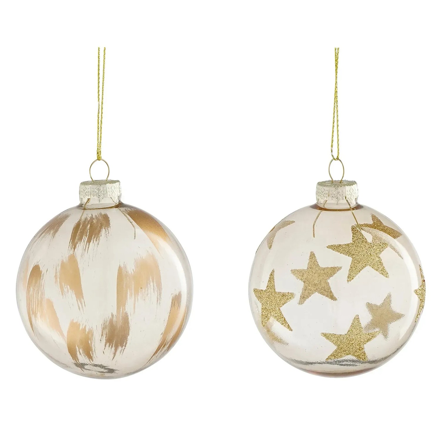 House of Seasons Weihnachtsglaskugel Ø 8 cm Gold 2-fach Sortiert kaufen bei OBI