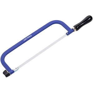 LUX Metallsägebogen Comfort, 300 mm, mit blauem Rahmen und schwarzem Holzgriff.