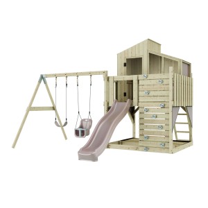 PolarPlay Spielturm Bosse m. Babysch. Altrosa