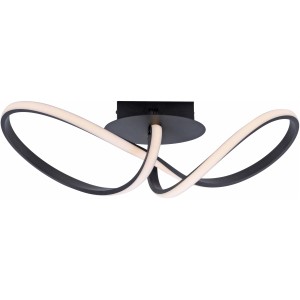 Moderne LED-Deckenleuchte Maria von Just Light, 61x24,5 cm, in Schwarz mit geschwungenem Design.