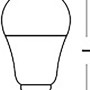 Skizze einer Ledvance Smart+ E27 LED Lampe mit Maßangaben.