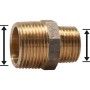 Gewinde-Reduziernippel aus Rotguss, 16,7 mm (R 3/8) x 21 mm (R 1/2) für Gewindefittings.