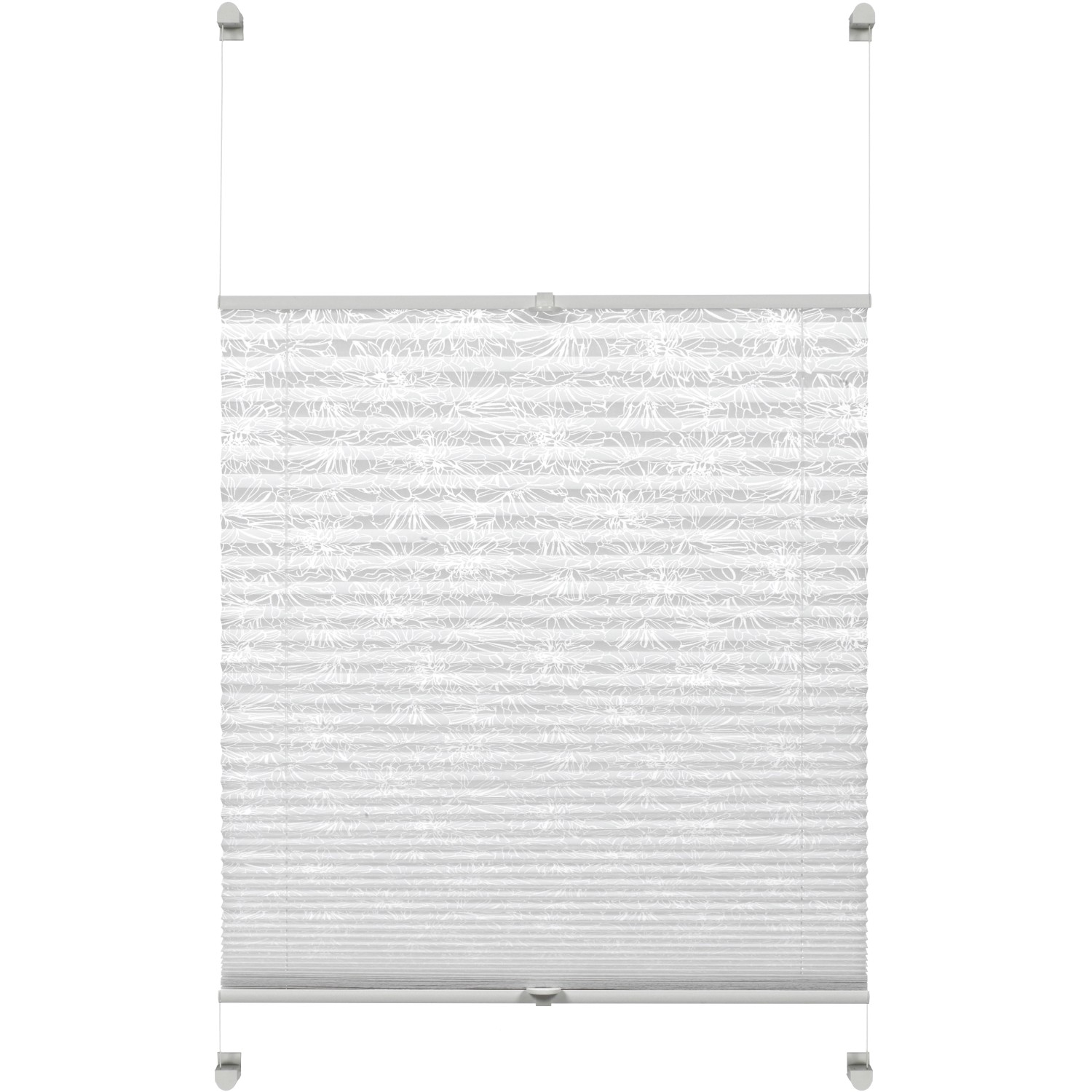 Gardinia Easy Fix Plissee, weiß, 100x130cm, mit zwei Bedienschienen für flexible Fensterdekoration.