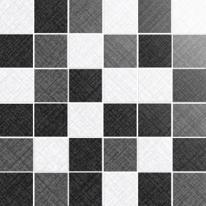 Mosaik Las Vegas Mix, 30x30 cm, teilpoliert mit Glanzeffekt, schwarz-weißes Schachbrettmuster.