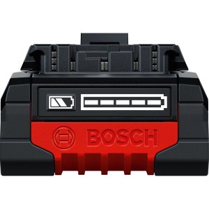 Bosch Professional Akku Expert 18V-40, 18V Akku mit roter Blende und Ladestandsanzeige.