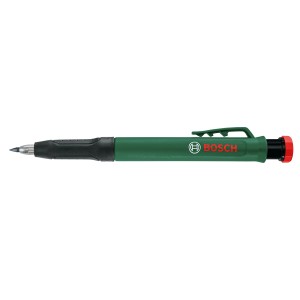 Bosch Tieflochmarker Bleistift, grün, mit Anspitzer für präzise Markierungen.