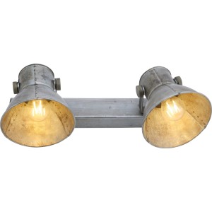 2-flammige Deckenleuchte Samia im Industrial-Look mit dreh- und schwenkbaren Spots.
