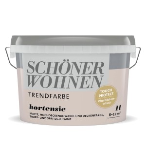 Eimer Schöner Wohnen Trendfarbe Hortensie, matte Wandfarbe für Innen, 1 Liter.